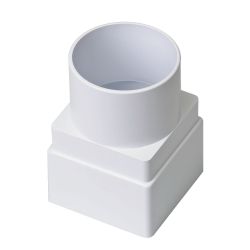 Down Pipe - White Square to Round Downpipe Connector