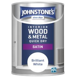 Johnstone's  One Coat Quick Dry Satin Brilliant White 750ml