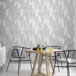 Milan Geo Silver Wallpaper
