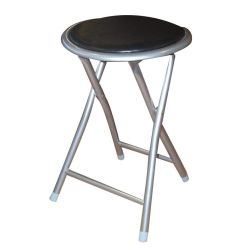 Black Folding Metal Stool