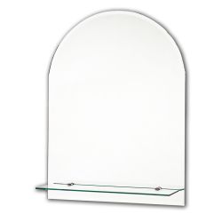 Tema Curved Bevelled Mirror with Shelf