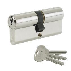 Yale 70mm Euro Double Cylinder Lock - Nickel Plated