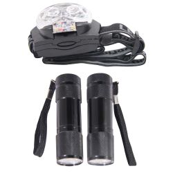 Rok 2 Piece 9 LED Torch Set With Head Light