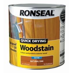 Ronseal 2.5 Litre Quick Drying Woodstain Natural Oak