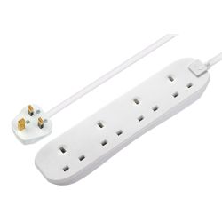 Masterplug 1 Metre 4 Gang 10A Extension Lead