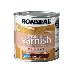Ronseal 250ml Interior Varnish Satin Deep Mahogany