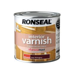 Ronseal 250ml Interior Varnish Gloss Deep Mahogany