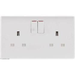 BG White Moulded Socket - 13A 2 Gang Double Pole