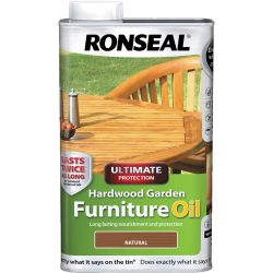 Ronseal 1L Ultimate Protection Hardwood Garden Furniture Oil Natural
