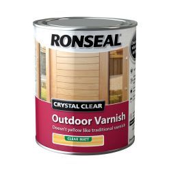 Ronseal 750ml Crystal Clear Outdoor Varnish - Clear Matt