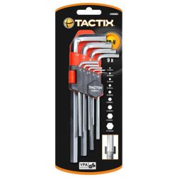Tactix Long Hex Key Metric Set - 9 Piece