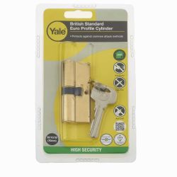 Yale 40 x 50mm Kite Mark Brass Profile Cylinder