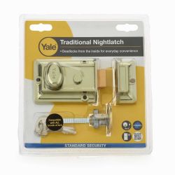 Yale P77 Brass Nightlatch with Brass Cylinder
