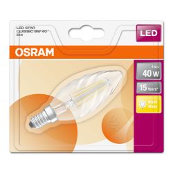 Osram 4w E14 LED Candle Twisted Filament Bulb