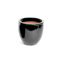 23cm Shiny Black Egg Pot