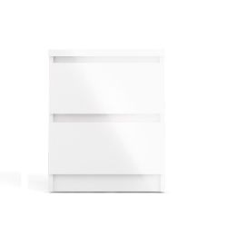 Naia 2 Drawer White High Gloss Bedside Locker