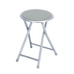 Metal Folding Stool Grey