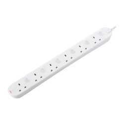 Masterplug 6 Socket 2m Switched Extension Lead