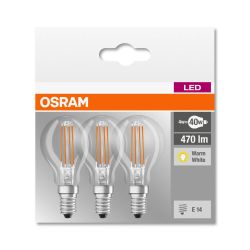 Osram Led 4W Warm White Candle 3Pack Bulb Non Dimmable
