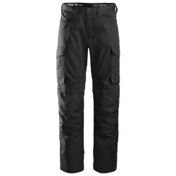Snickers 35X35" Service Line Trousers With Knee Guard - Black