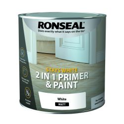 Ronseal Stays White 2 In 1 Trim Paint Matt 2.5L
