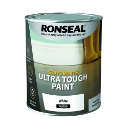 Ronseal Stays White Ultra Tough Trim Paint Gloss 750Ml