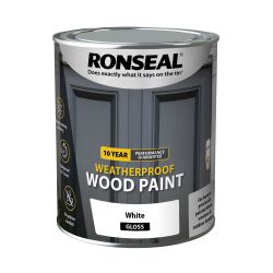 Ronseal 10 Year Weatherproof Paint White Gloss 750Ml