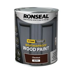 Ronseal 10 Year Weatherproof Paint Chestnut Gloss 750Ml