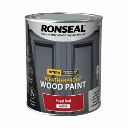Ronseal 10 Year Weatherproof Paint Royal Red Gloss 750Ml