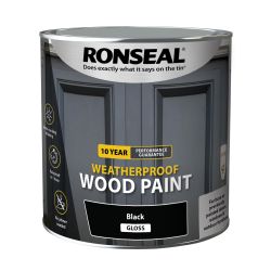 Ronseal 10 Year Weatherproof Paint Black Gloss 2.5L