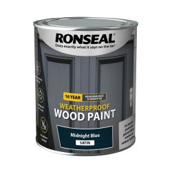 Ronseal 10 Year Weatherproof Paint Midnight Blue Satin 750Ml