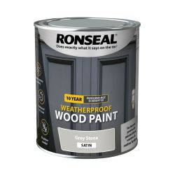 Ronseal 10 Year Weatherproof Paint Grey Stone Satin 750Ml