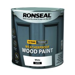 Ronseal 10 Year Weatherproof Paint White Satin 2.5L