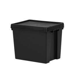 Wham 24 Litre Heavy Duty Plastic Storage Box with Lid - Black