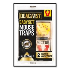 Deadfast Easy Set Wood Mouse Trap - Twin Pack