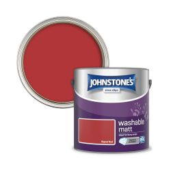 Johnstone's Washable Paint Signal Red 2.5 Litre