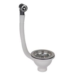 Pro Plumb 3«Ë Basket Strainer Sink Waste With Round O/Flow