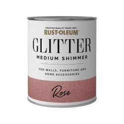 Rust-Oleum Medium Shimmer Glitter Paint Rose 750ml