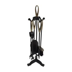 Tear Drop 4 Piece Companion Set Antique Brass