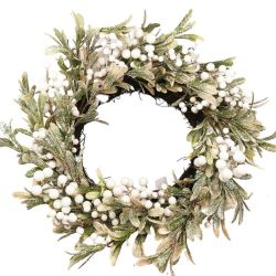 White Berry Wreath 50cm