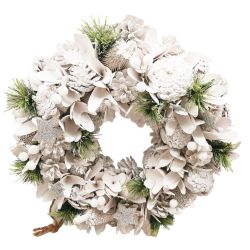 Frosted Pearl Wreath 36cm