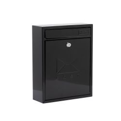 Burg Wachter Compact Galvanised Steel Black Post Box Mb05Bk