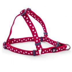 Cherry/White Dog Harness Medium