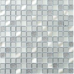 Platinum Silver Glass/Mirror Mix Mosaic