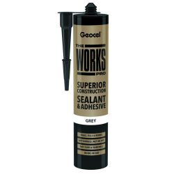 Geocel The Works Pro Superior Construction Sealant & Adhesive Grey 290Ml