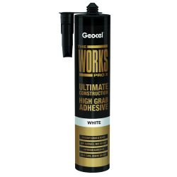 Geocel The Works Pro X Ultimate Construction High Grab Adhesive White 290Ml
