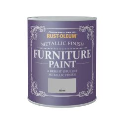 Rust-Oleum Furniture Paint Metallic Silver 750Ml