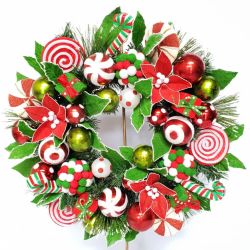 Peppermint Wreath 54Cm