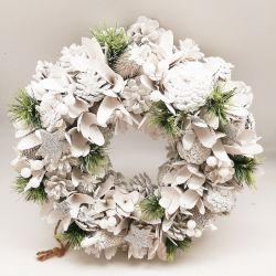 Frosted Pearl Wreath 36Cm