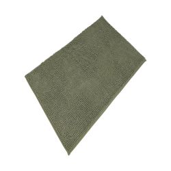 Chenille Block Colour Olive Bath Mat